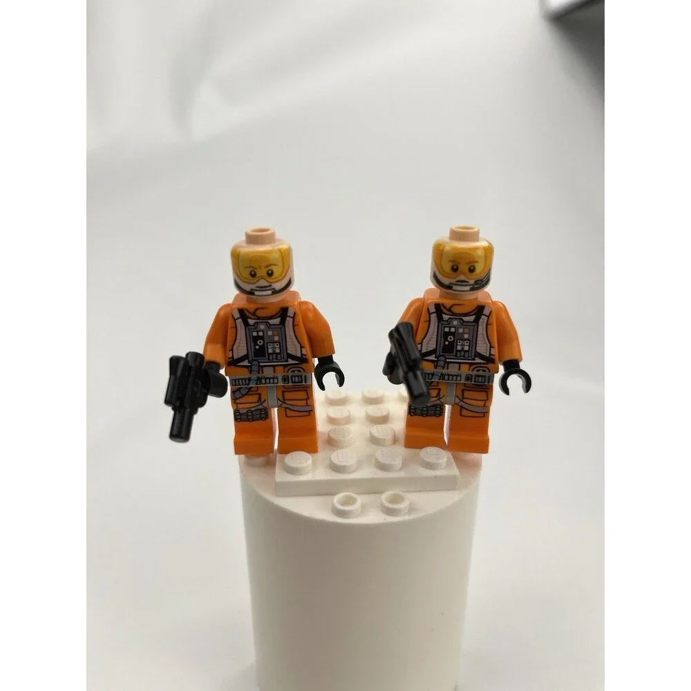 LEGO Star Wars X-Wing Pilot Minifigures Lot of 2 w/ Removable Helmets
